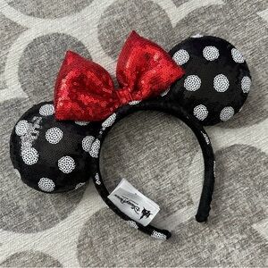Disney Black and Red Sequin Minnie Ears Headband